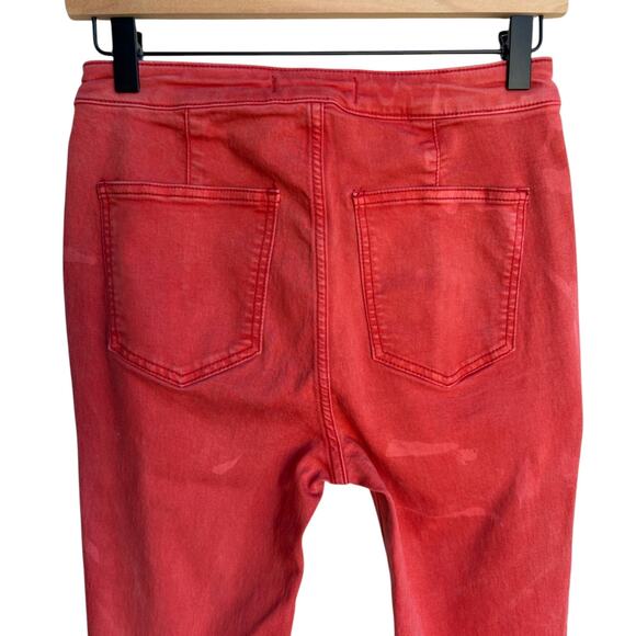 We the Free Just Float on Flares Raw Hem Super Flare Stretch Jeans sz 28 STAINS! - Picture 7 of 11